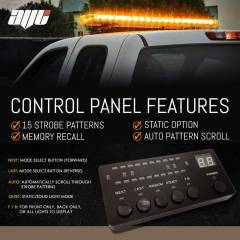 AVT UltraLow LED Amber Light Bar Strobe Beacon Recovery Warning - 120cm 1200mm 1.2m 48"