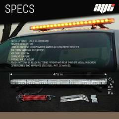 AVT 1200mm Slimline 47" LED Amber Recovery Light Bar & Controller