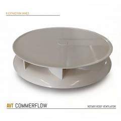 COMMERFLOW Low Profile TRUCK Spinning Van Roof Vent Air Extractor Ventilator WHITE