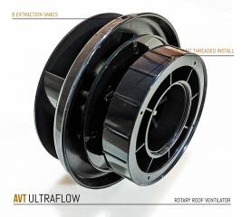 ULTRAFLOW Low Profile Spinning Van Roof Vent Air Extractor Ventilator BLACK