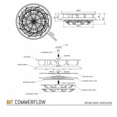 COMMERFLOW Low Profile TRUCK Spinning Van Roof Vent Air Extractor Ventilator WHITE