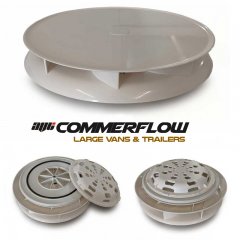 COMMERFLOW Low Profile TRUCK Spinning Van Roof Vent Air Extractor Ventilator WHITE