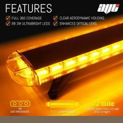 AVT 1500mm 59" LED 12v Amber Recovery Light Bar & Controller
