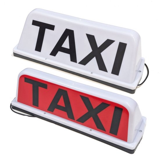 17" LED Magnetic TAXI Roof Top Sign Light WHITE