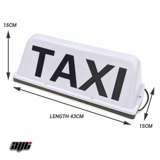 17" LED Magnetic TAXI Roof Top Sign Light WHITE