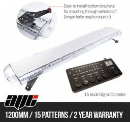 AVT 1200mm 47" LED 12v Amber Recovery Light Bar & Controller