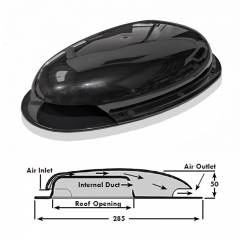 Van Roof Vent Passive Air Extractor Duct Scoop Ventilator BLACK