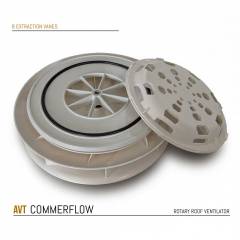 COMMERFLOW Low Profile TRUCK Spinning Van Roof Vent Air Extractor Ventilator WHITE