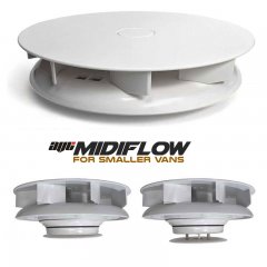 MIDIFLOW Low Profile Spinning Van Roof Vent Air Extractor Ventilator WHITE