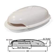 Van Roof Vent Air Passive Extractor Duct Scoop Ventilator WHITE