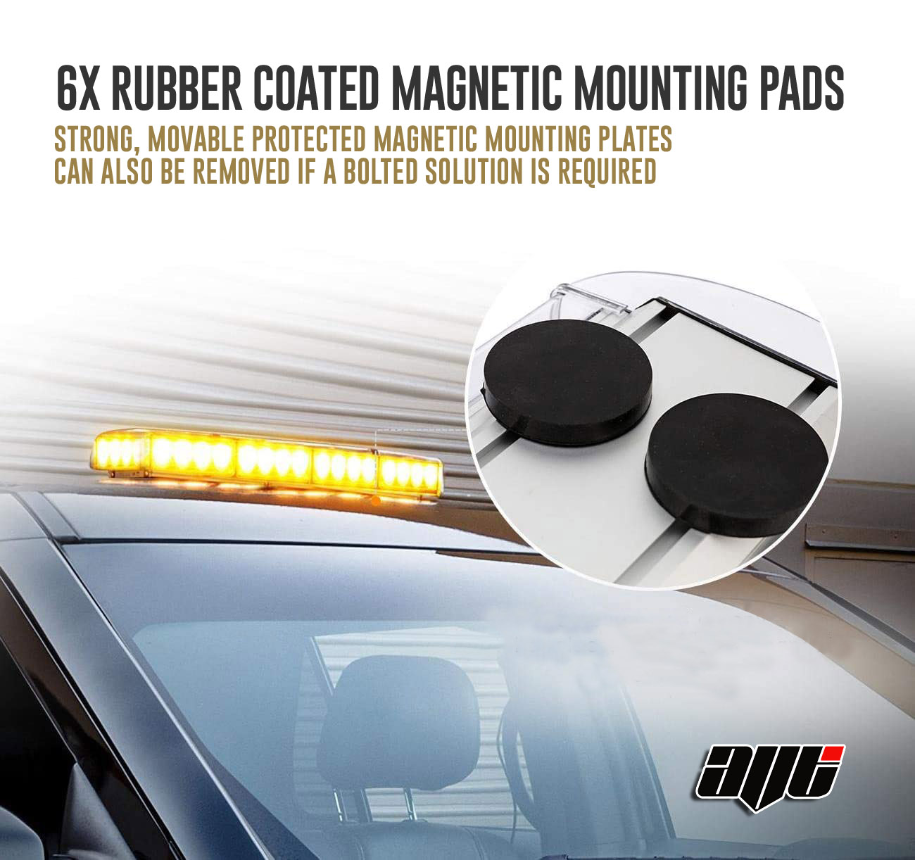 AVT 600mm / 24" LED 12v/24v MAGNETIC MOUNT Amber Recovery Light Bar