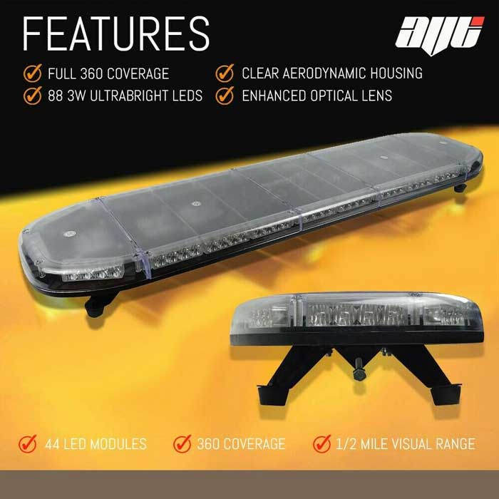 AVT 1200mm Slimline 47" LED Amber Recovery Light Bar & Controller