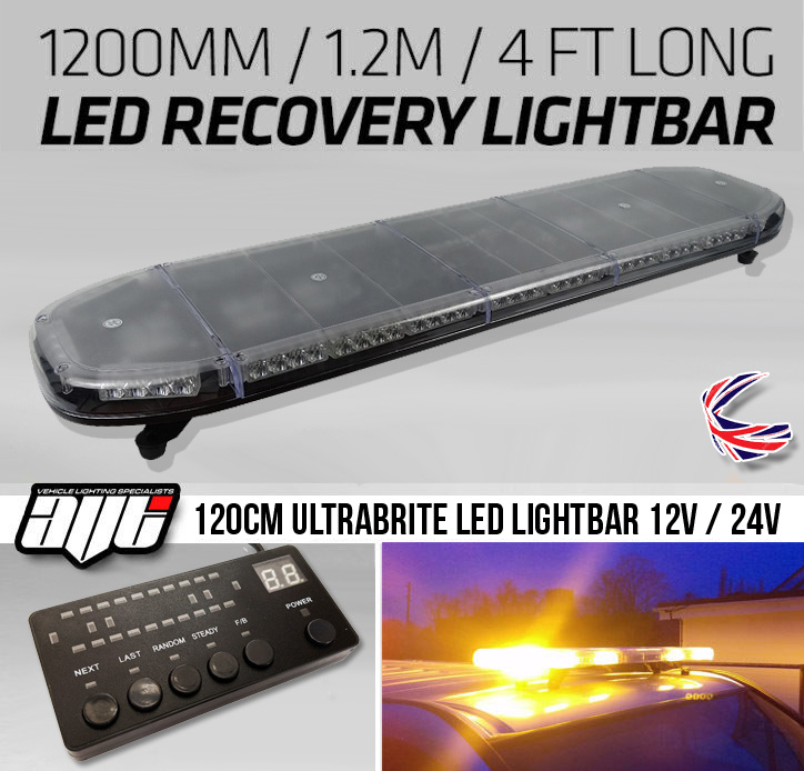 AVT 1200mm Slimline 47 LED Amber Recovery Light Bar & Controller [AVT1200  Aero Light Bar] - £215.00 Inc. VAT : AVT Commercial Vehicle Lighting  Products - Flashing Beacons, LED Lightbars Van Roof Vents