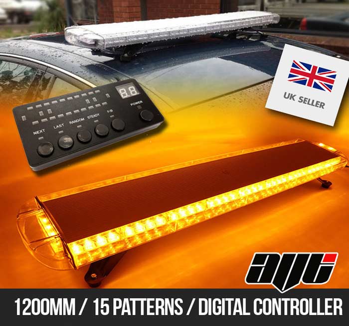 AVT 1200mm 47" LED 12v Amber Recovery Light Bar & Controller