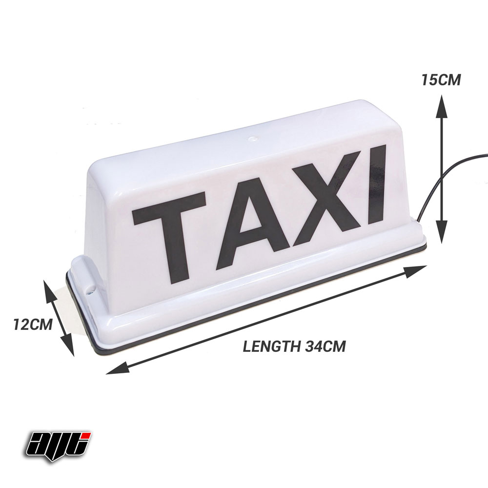 13" LED Magnetic TAXI Roof Top Sign Light WHITE